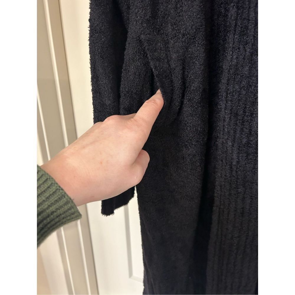 Barefoot dreams black long weekend open front cardigan small - Picture 5 of 8